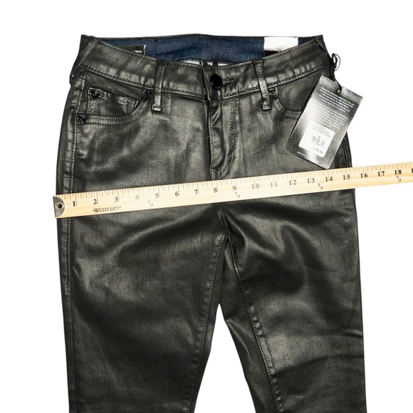 NWT True Religion Jennie Curvy Coated Leather Look Jeans Womens‎ 26 Skinny Denim - Picture 11 of 16
